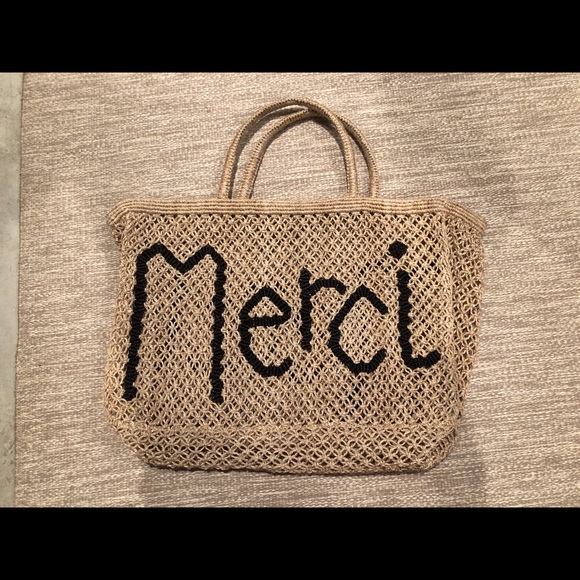 Handbags - Merci jute beach bag
